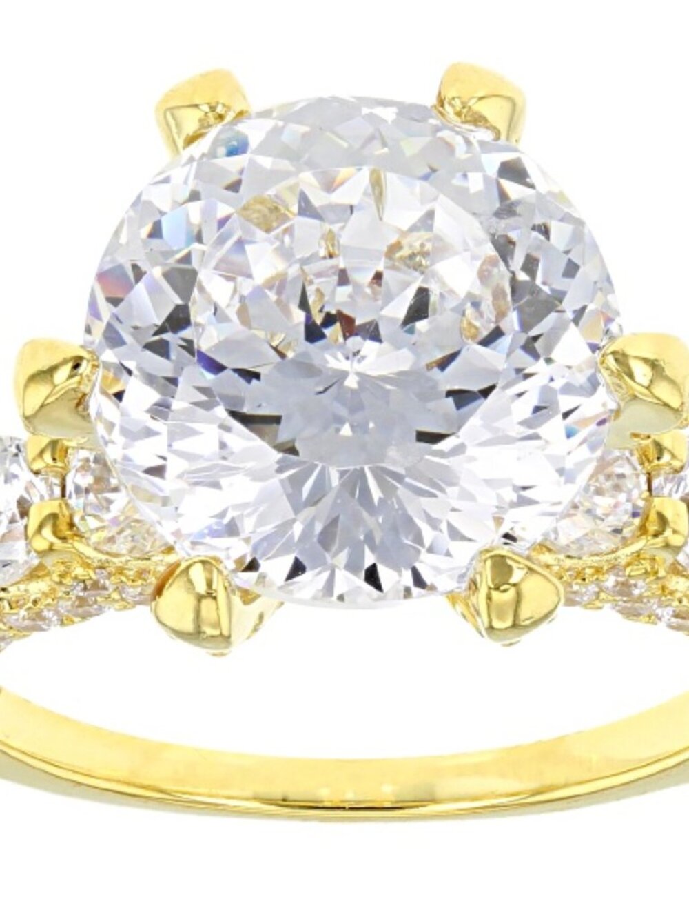 Bella Luce 18K Yellow Gold Plated Engagement Ring 10.27ctw. Sz.10